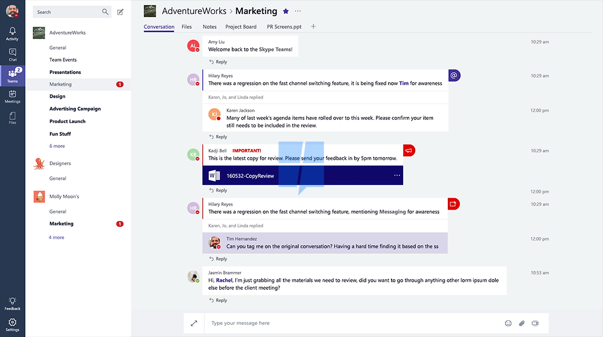 interne Kommunikation: Microsoft Teams